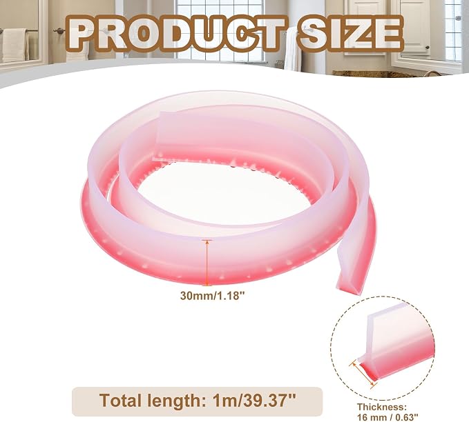 PATIKIL 39 Inch Collapsible Shower Threshold Water Dam Guard, Shower Stopper - Image 2