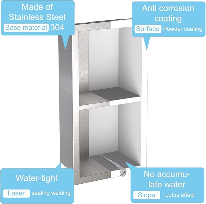 Shower Foot Rest for Shaving Legs, Double Layer Niche for Footrest, Shower - Image 7
