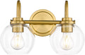 Bathroom Light Fixtures, 2-Light Brushed Gold Vanity Lights by Audickic