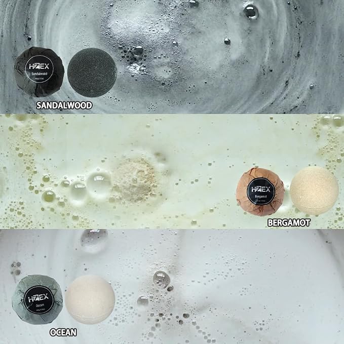 Charcoal Bath Bombs Gift Set – 6 Piece Natural Spa Fizzies - Image 2