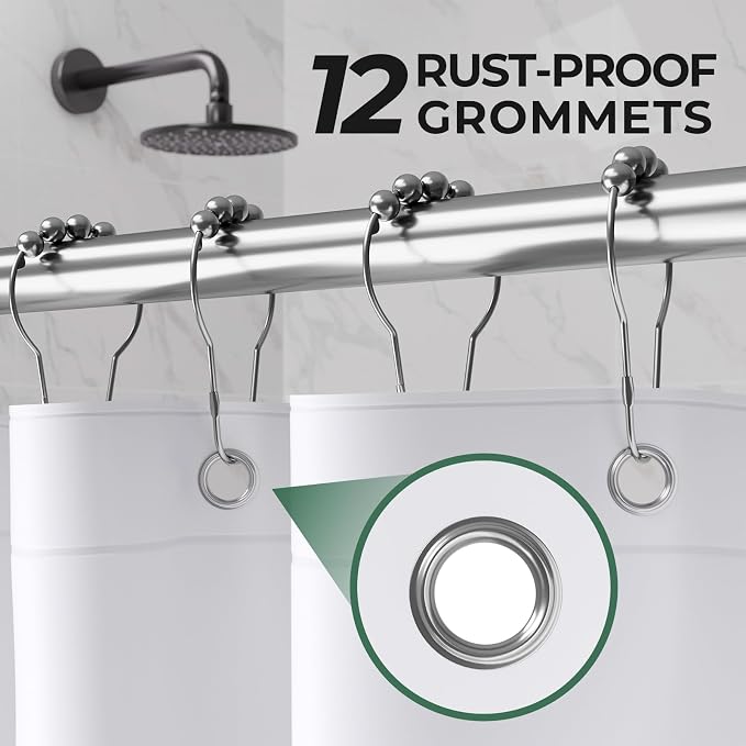 AmazerBath Shower Curtain Liner 2 Pack, 72 x 78 Inches PEVA Plastic Shower Liner - Image 2