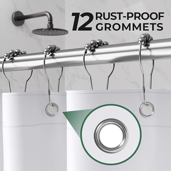 AmazerBath Shower Curtain Liner 2 Pack, 72 x 84 Inches PEVA Plastic Shower Liner - Image 2