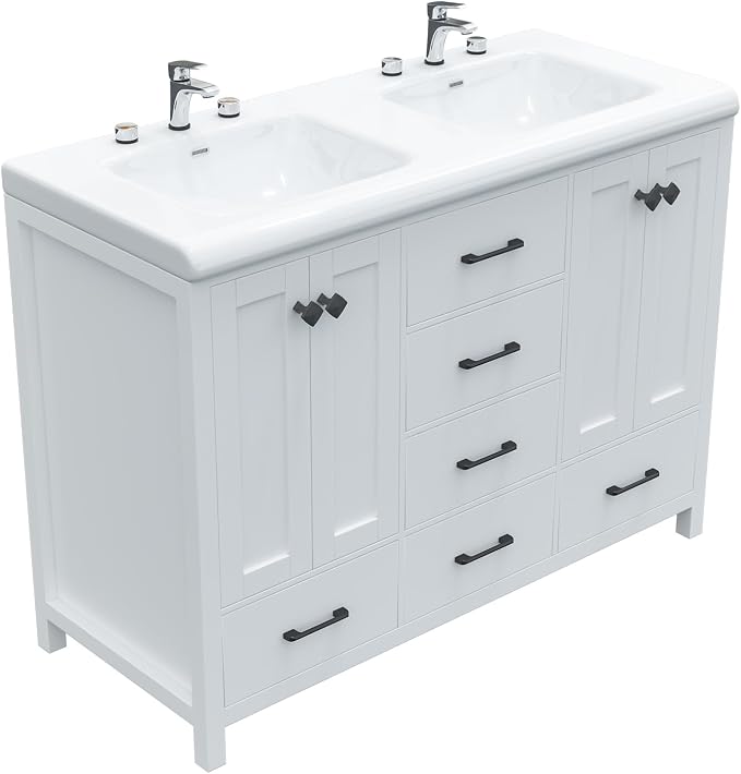 51 inch Bathroom Sink Vanity Combo, Large Freestanding Double Bath Vanity Sink - Image 3