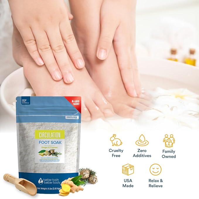 Circulation Foot Soak 128oz Epsom Salt Home Spa Soothing Soaks - Image 3