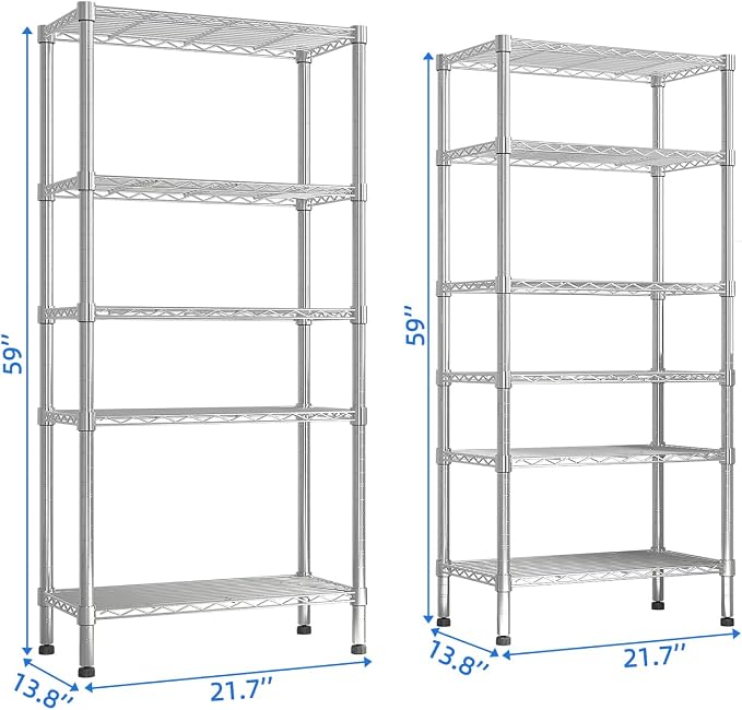 11 Tier Storage Racks Shelving, Heavy Steel Pantry Shelves, Adjustable Wire - Image 3