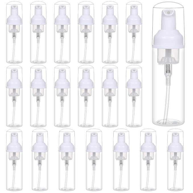 24 PCS Foam Pump Bottle Dispenser Refillable 2oz/60ml Empty Travel Size Foam by Romroc