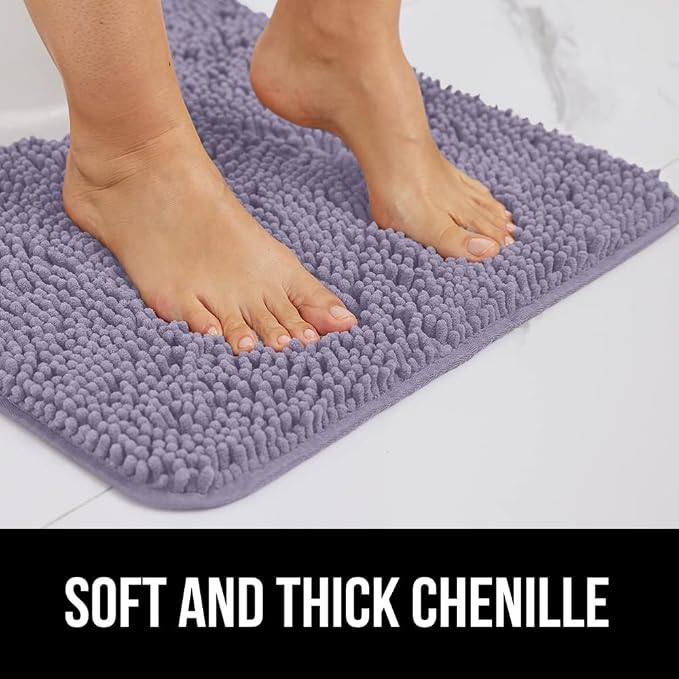 GORILLA GRIP Bath Rug Mat 60x24 Thick Soft Absorbent Chenille, Quick Dry - Image 3