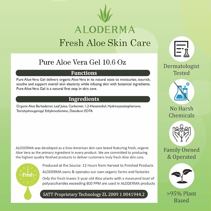 Aloderma 99% Organic Aloe Vera Gel Made within 12 Hours of Harvest - Image 7