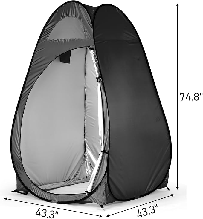 Pop Up Privacy Shower Tent, Portable Outdoor Bathroom Toilet Changing Dressing - Image 2