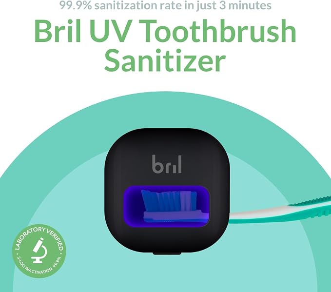 Bril UV-C Toothbrush Sanitizer and Holder, Portable Cleaner, Travel Cover - Image 2