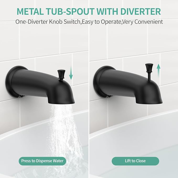 SR SUN RISE Shower System with Tub Spout, 35-Function Dual 2-in-1 Tub and - Image 8