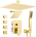 Shower Systems with 4 Body Spray Jets, STARBATH 4 Way 12+6" Rainfall Shower by STARBATH