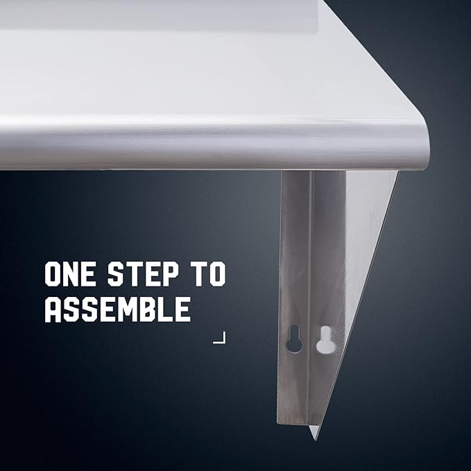 Profeeshaw NSF Stainless Steel Shelf 12” x 36”, 250 lb Commercial Shelves Wall - Image 6