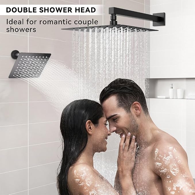 Thermostatic Shower System Matte Black, STARBATH Shower Faucets Sets 12+ 6" - Image 3
