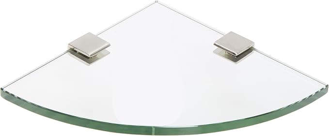 Spancraft Glass SQ6QR-BR Quarter Round Glass Shower Shelf by Spancraft