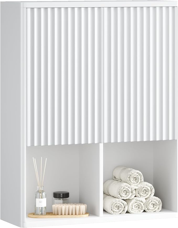 Bathroom Wall Cabinet, Over The Toilet Storage Cabinet, Curved Laundry Cabinet - Image 3