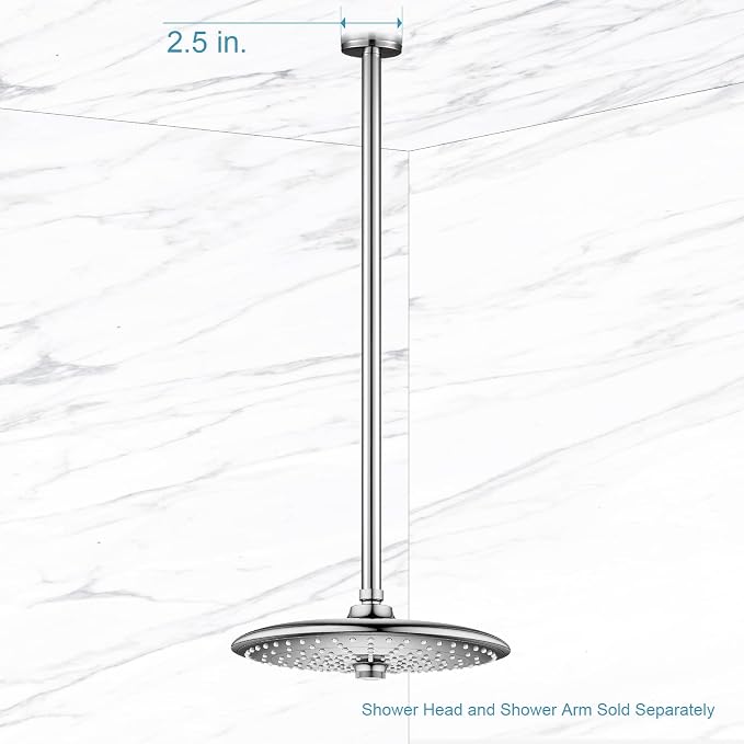 OFFO Shower Arm with Flange, 24 in Ceiling Mount Replacement Rain Shower Head - Image 5