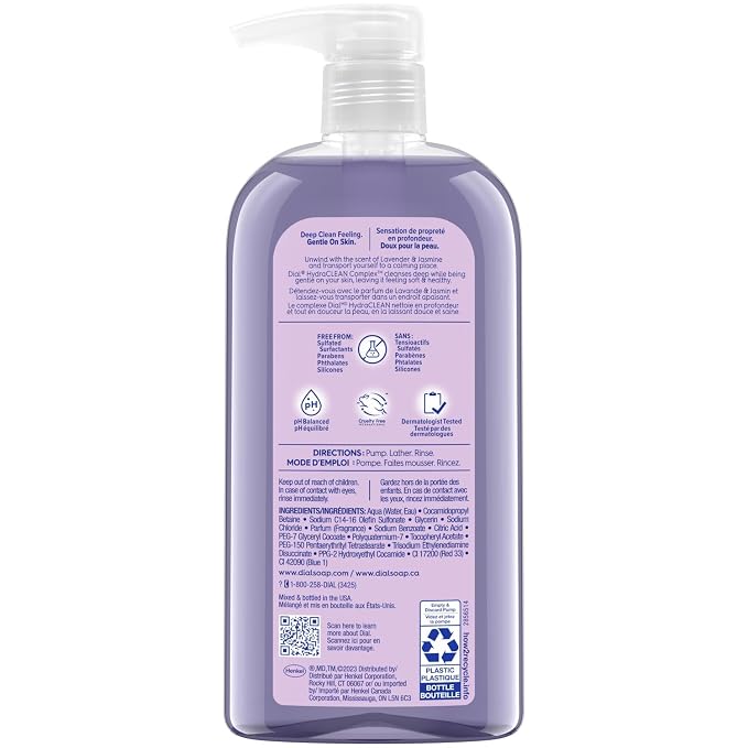 Dial Body Wash, Calm & Soothe Lavender & Jasmine Scent, 23 fl oz - Image 9
