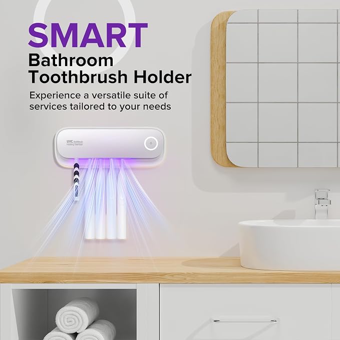 Toothbrush Sanitizer Holder for Bathrooms, 5 Slots Toothbrush Sanitizer and - Image 7