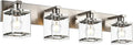 4-Lights Bathroom Vanity Light Fixtures in Brushed Nickel, E26 Socket Wall by WINSHENLighting