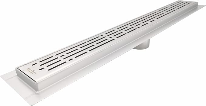 SereneDrains 304 Stainless Steel 48 Inch Brushed Nickel Linear Shower Drain Kit by SereneDrains