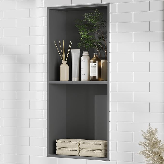 Bathbliss Shower Niche, No‑Tile Recessed Wall Niche, 11.18"x22.3" SUS304 by Unknown