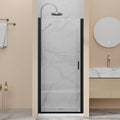 34” x 72” Pivot Swing Shower Door, 1/4 inch Tempered Glass Panel Hinged Shower by Bathenum