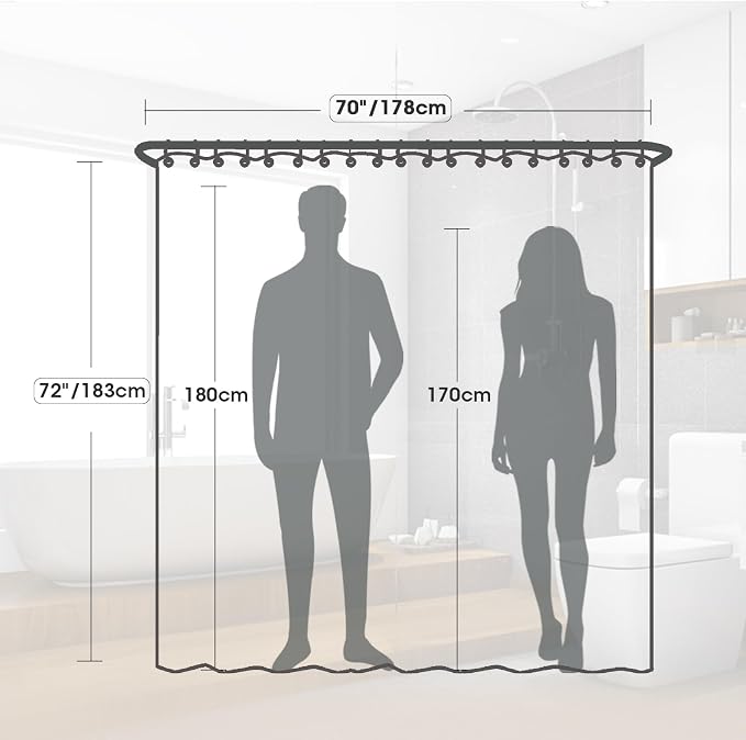 Plastic Shower Curtain Liner, Waterproof Printed PEVA Shower Curtain - Image 8