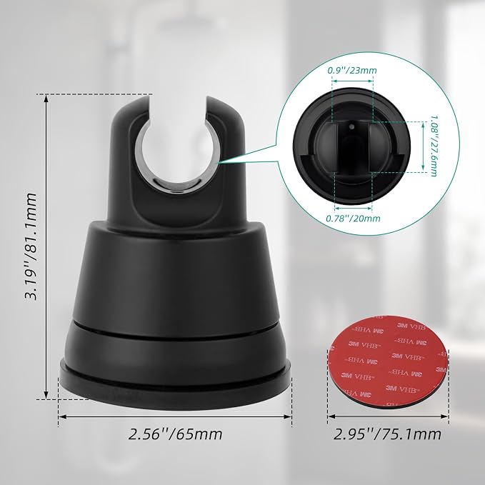 Hibbent 2 Pack Vacuum Suction Cup Shower Head Holder, Removable Shower Head - Image 6