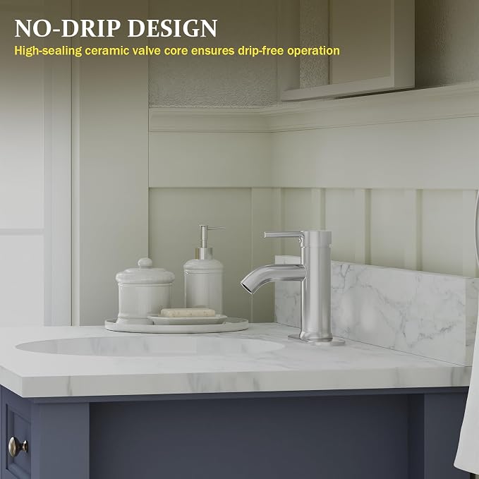 Bathroom Faucet, One Hole Single Handle Bathroom Sink Faucets Modern Vanity - Image 8
