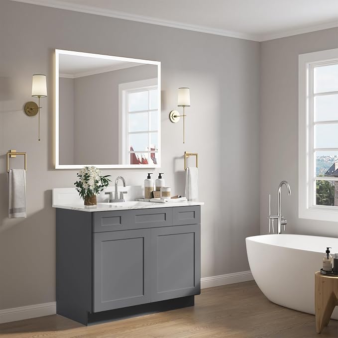 ROOMTEC Bathroom Cabinet, Soft-Close Drawer Slides Morden Bathroom Sink Vanity - Image 6