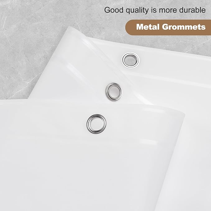 UFRIDAY White Shower Curtain Liner Premium PEVA, Shower Curtain - Image 5