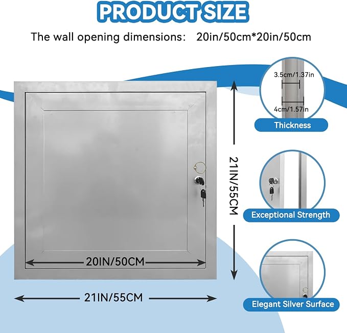 21.65" x 21.65" Aluminum Insulated Fire Rated Access Panel Door - Image 2
