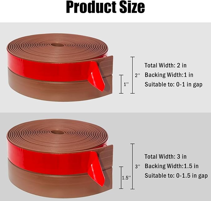 Wide Silicone Weather Stripping, 3 inch x 20 Ft Door Draft Stopper, Silicone - Image 2