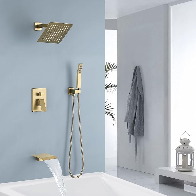 JOYWELL Bathroom Shower Faucets sets Complete Brushed Gold Bath tub Shower - Image 2