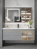 48" Bathroom Vanity with Sink, Floating Bathroom Cabinet Include Smart LED by LUTHXAY