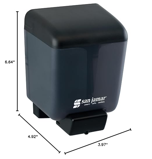 San Jamar Classic Plastic Manual Soap Dispenser, Hand Sanitizer Dispenser - Image 6