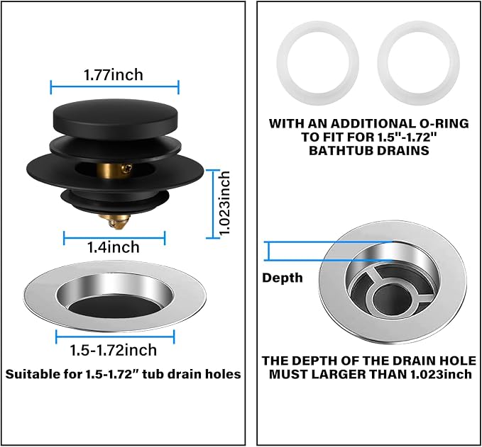 Bathtub Drain Stopper, Uxoz Universal Tub Stopper - Image 5