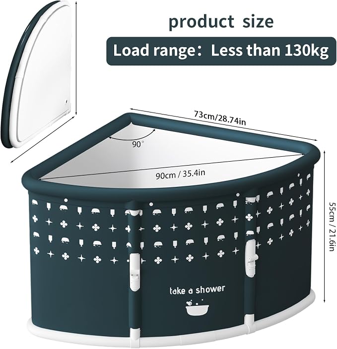 Foldable Bathtub for Adults, Portable Large PVC Collapsible Soaking Tub - Image 4