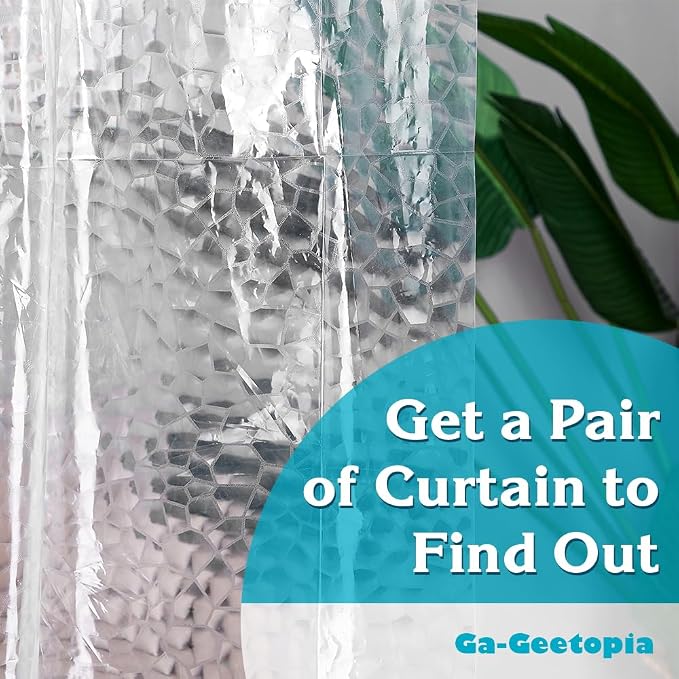 Ga-Geetopia Thin 3D EVA Shower Curtain Liner Water Cube, 72x72 Premium Light - Image 7