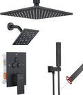VANFOXLE Shower Faucet Set Matte Black Shower System, Push Button Diverter by VANFOXLE
