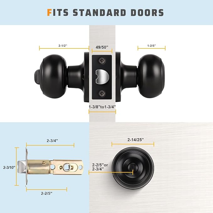 KNOBWELL 10 Pack Privacy Door Knobs - Image 5