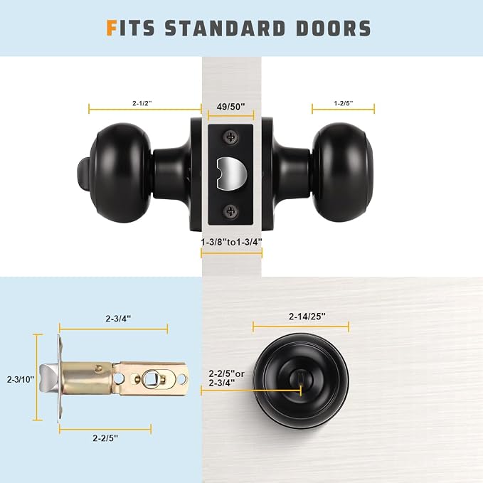 KNOBWELL 6 Pack Privacy Door Knob - Image 5