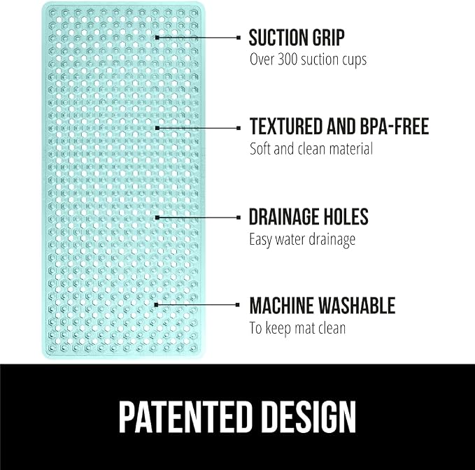 GORILLA GRIP Patented Bath Tub Shower Mat, Machine Washable Bathtub Floor Liner - Image 2
