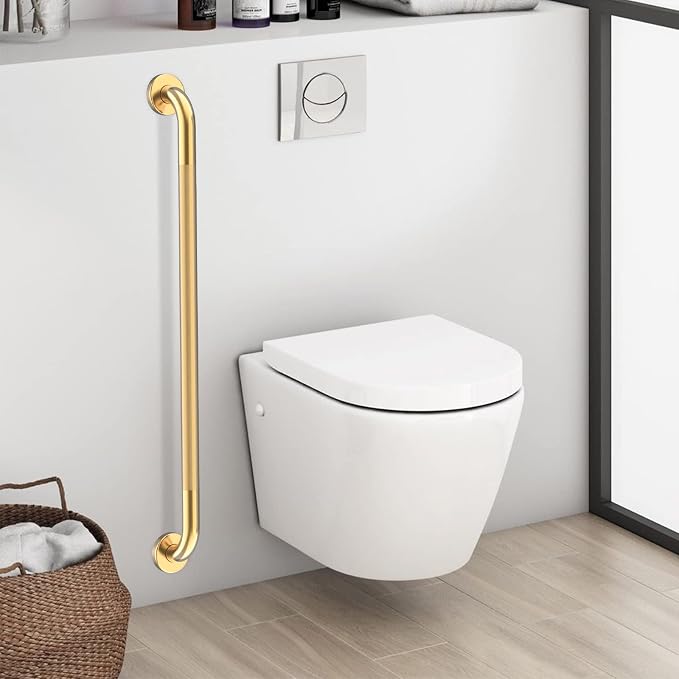 36 Inch Anti Slip Shower Grab Bar Gold, Munzong 2 Pack Bathroom Grab Bar - Image 6