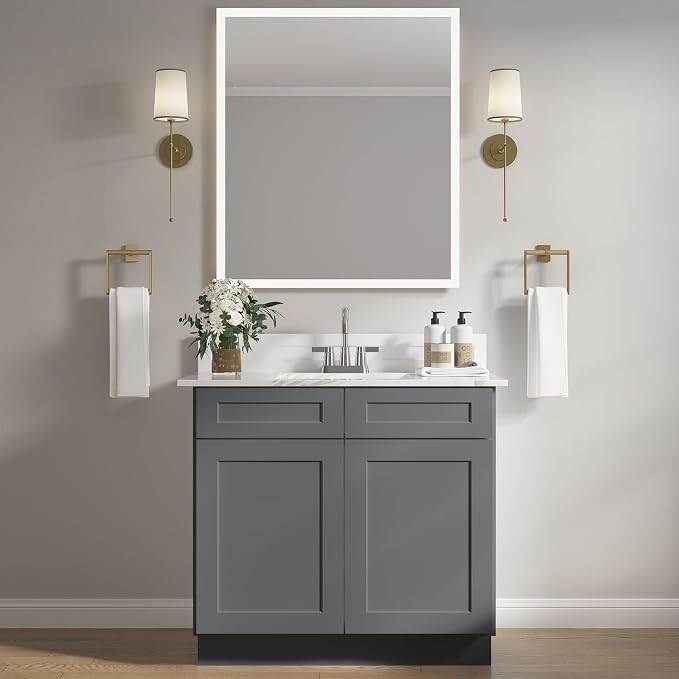 ROOMTEC Bathroom Cabinet, Morden Bathroom Sink Vanity Storage Cabinet, Shaker - Image 2
