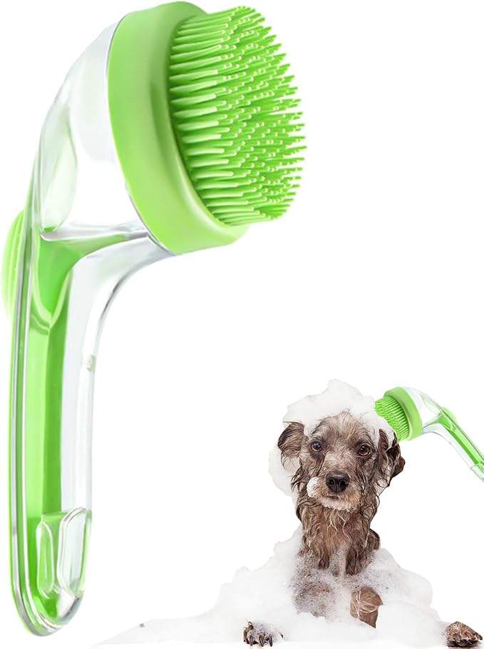 Pet Bath Brush, Dog Shampoo Brush Bubble Maker, New 2 in 1 Dog Bath Brush - Image 8