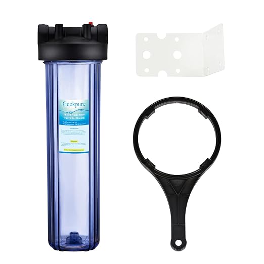 Geekpure 20 Inch Clear Whole House Water Filter Housing by Geekpure