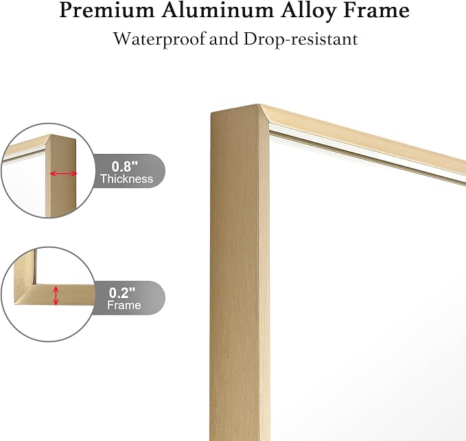 24x40 Inch Gold Bathroom Mirror - Image 3