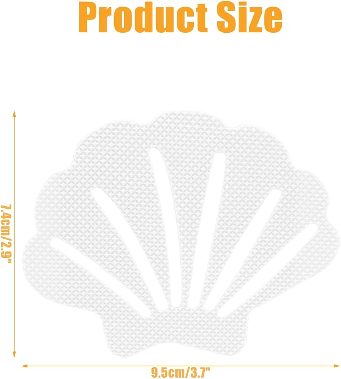 12 Pcs Non Slip Bathtub Stickers White Adhesive Decals Sea Shell Shape Shower - Image 6